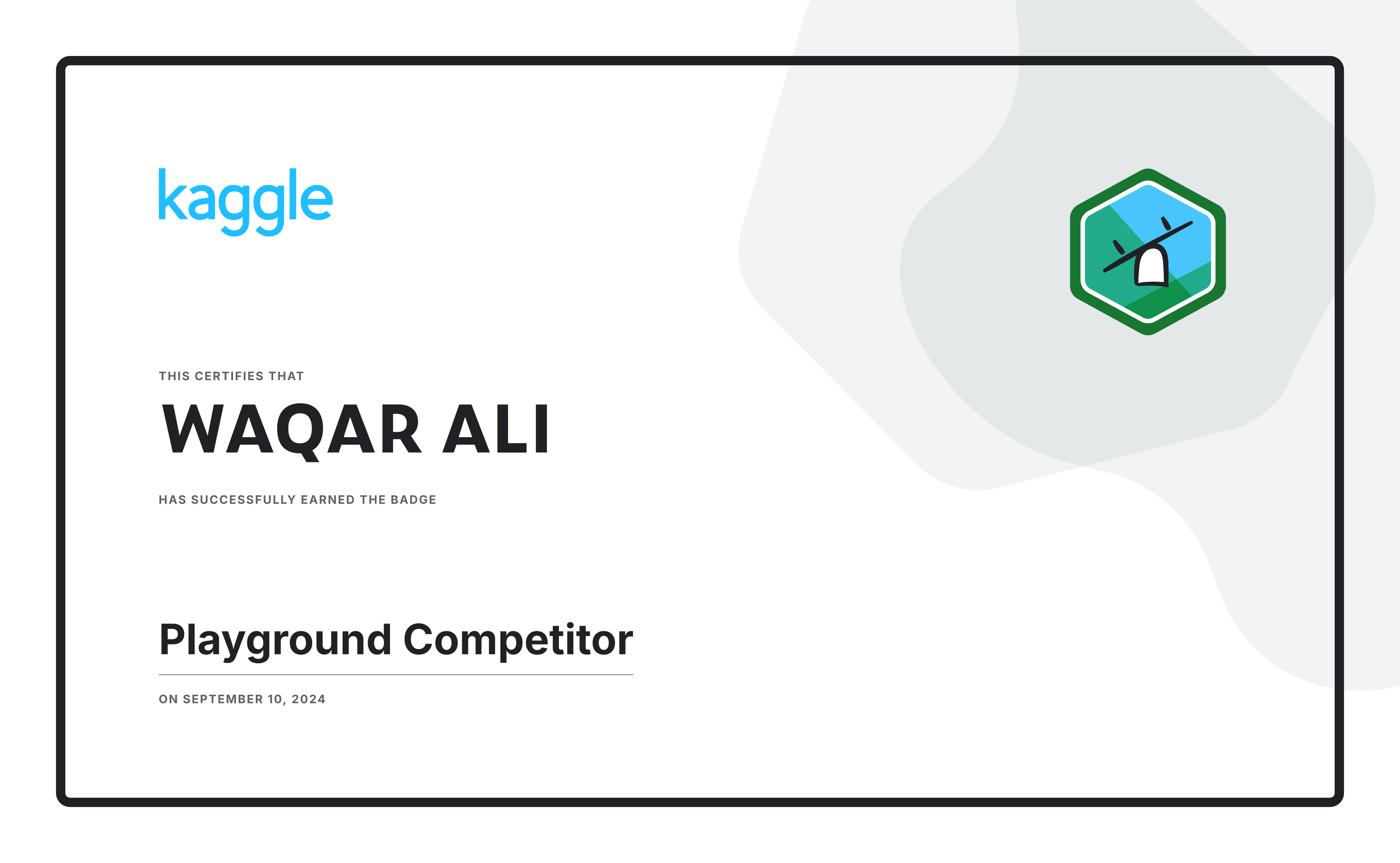 Kaggle Playground Competitor badge